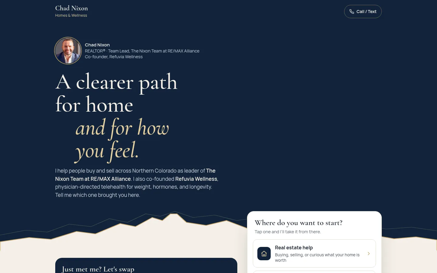 Screenshot of the Homes & Wellness website