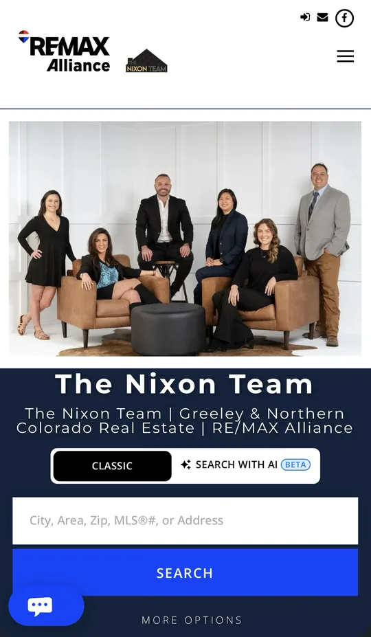 Phone screenshot of the The Nixon Team, REMAX Alliance website